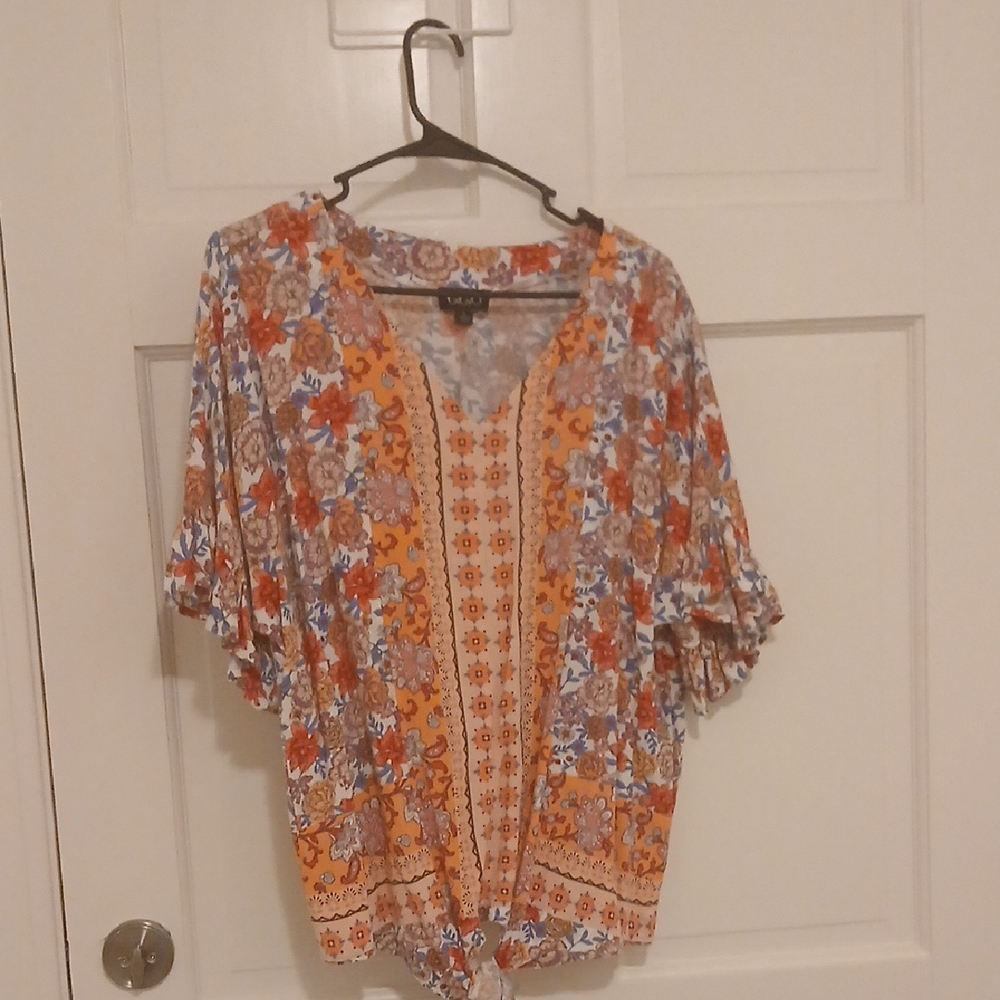 Vibrant Floral Kimono Blouse